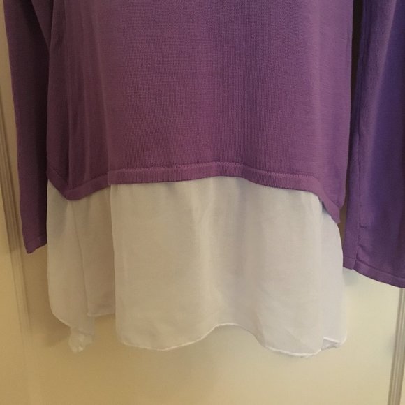 Design History Lavender Shark-bite Sweater with attached Sheer "Skirt" NWT - Picture 5 of 11